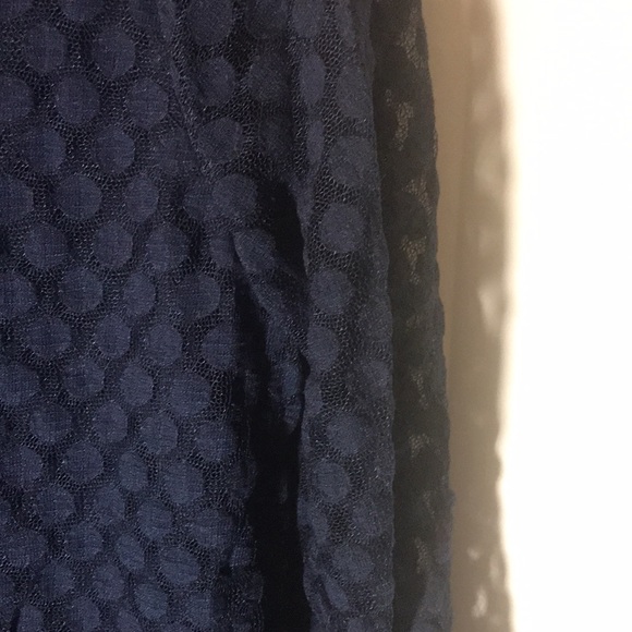 Style & Co. long sleeve size xl blue texture pattern sheer hem top - Picture 4 of 11